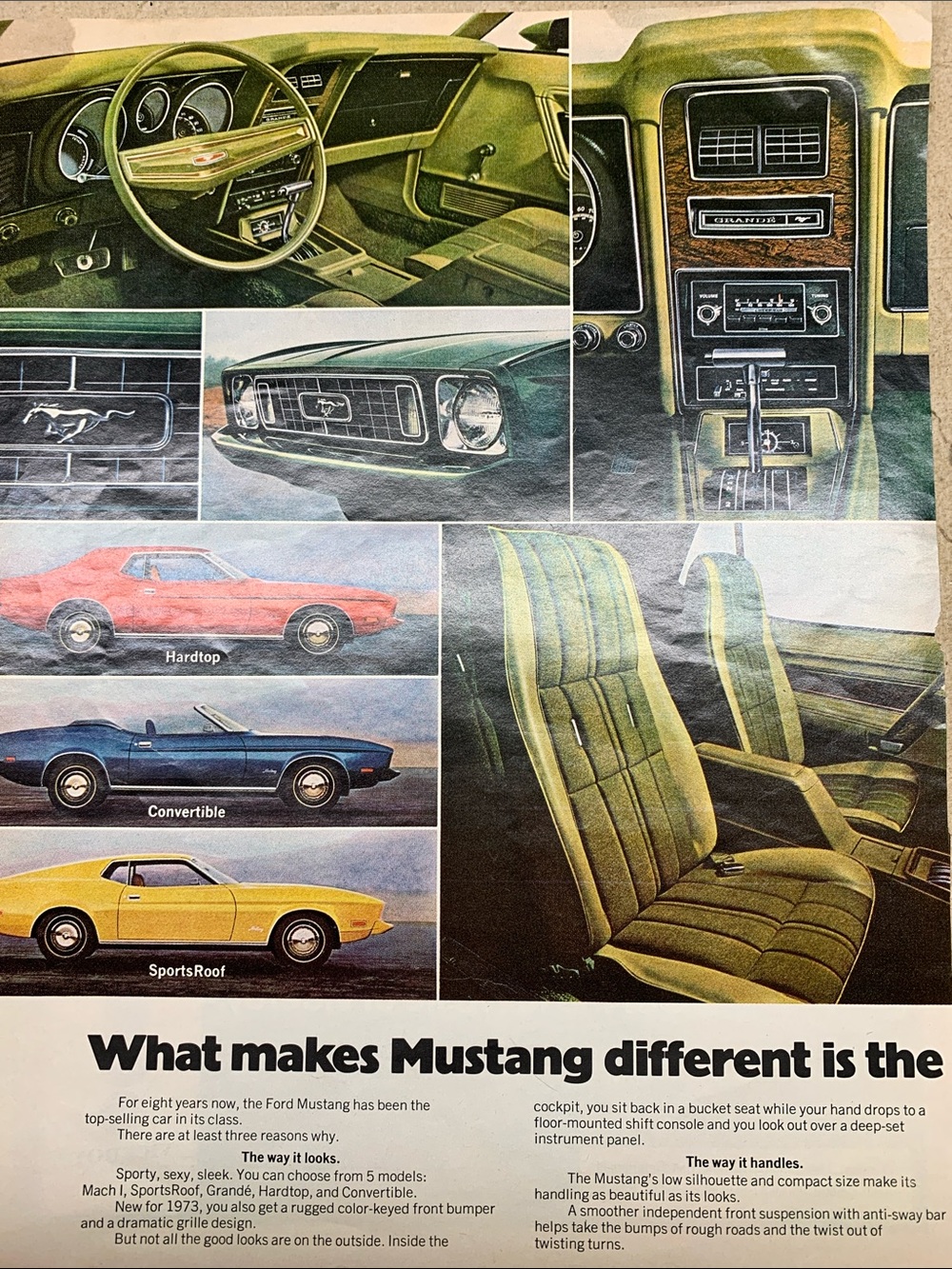 Vintage Ford Mustang Sporty, Sexy, Sleek - Look Magazine October 13, 1972